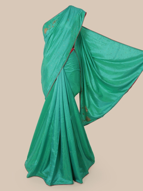 

Pothys Green Solid Art Silk Saree