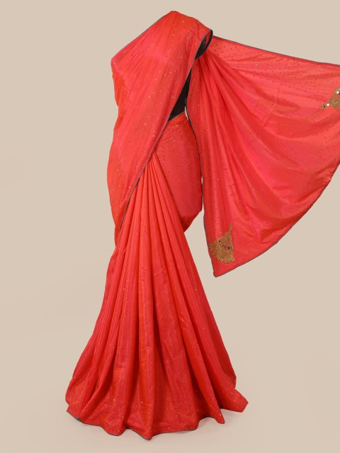 

Pothys Pink & Blue Art Silk Embellished Saree