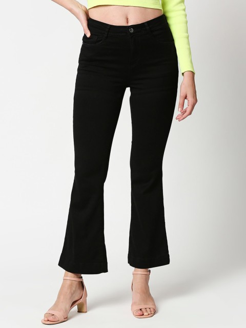 

Kraus Jeans Women Black Flared High-Rise Stretchable Jeans
