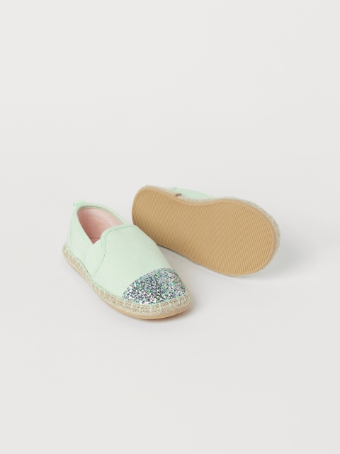 

H&M Girls Mint Green Glitter-Detail Espadrilles