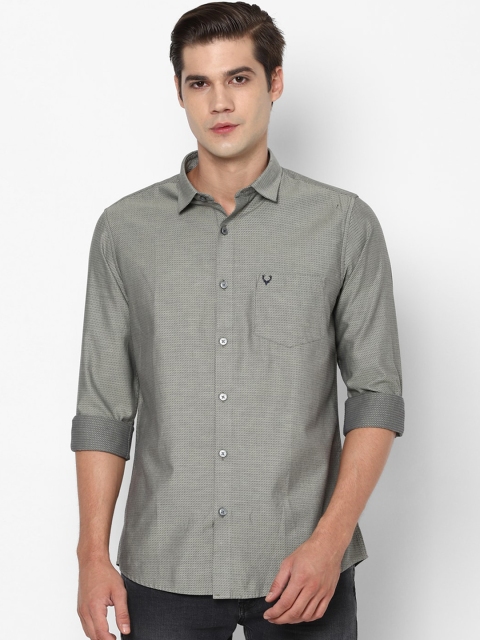 

Allen Solly Men Grey Slim Fit Solid Casual Shirt