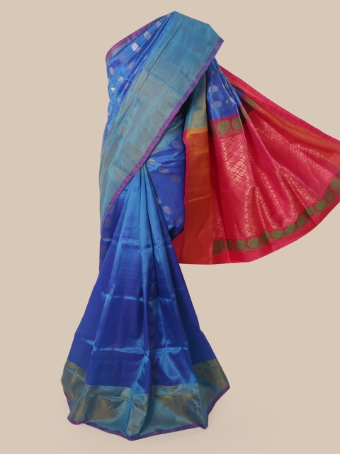 

Pothys Blue Pure Silk Woven Design Kanjeevaram Saree