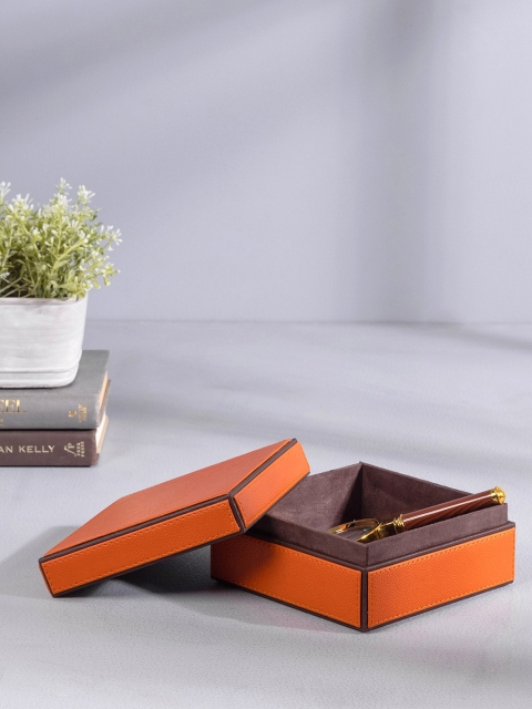 

Pure Home and Living Orange Solid Square Organiser