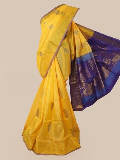 

Pothys Yellow Pure Silk Woven Design Kanjeevaram Saree