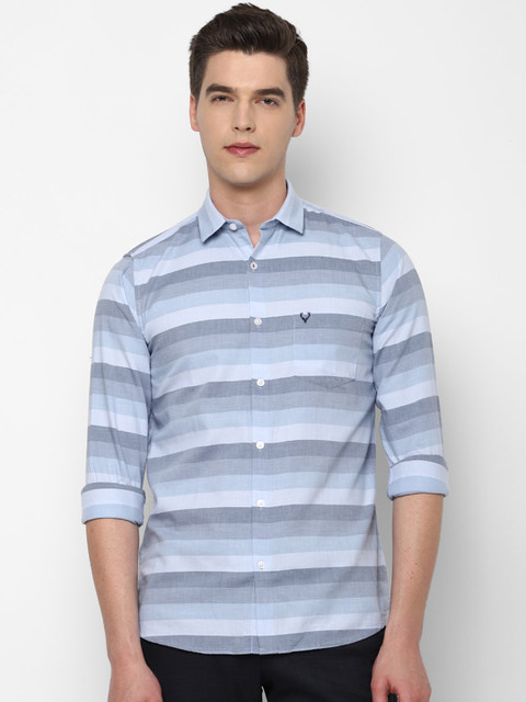 

Allen Solly Men Blue Slim Fit Striped Casual Shirt
