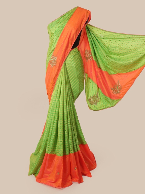 

Pothys Green Embellished Art Silk Saree