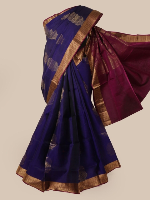 

Pothys Navy Blue Pure Silk Woven Design Kanjeevaram Saree