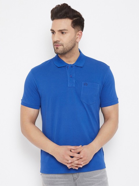 

98 Degree North Men Blue Polo Collar T-shirt