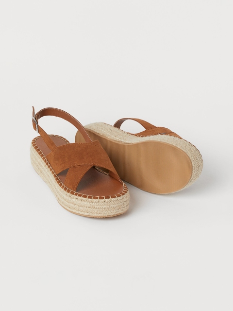 H&M Women Brown Solid Platform Sandals
