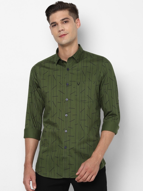 

Allen Solly Men Olive Green Slim Fit Printed Casual Shirt