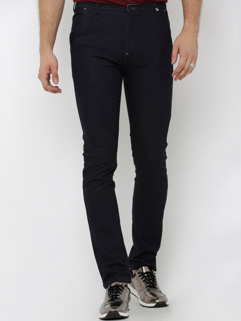 

Rex Straut Jeans Men Navy Blue Slim Fit Mid-Rise Clean Look Jeans