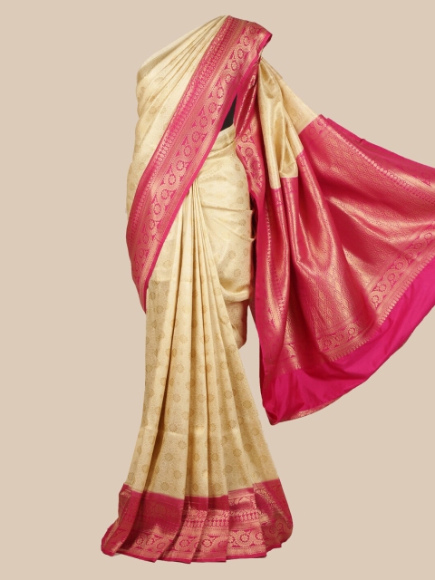 

Pothys Off-White & Pink Art Silk Woven Design Saree