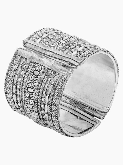 

Adwitiya Collection Silver-Plated Oxidised Cuff Bracelet