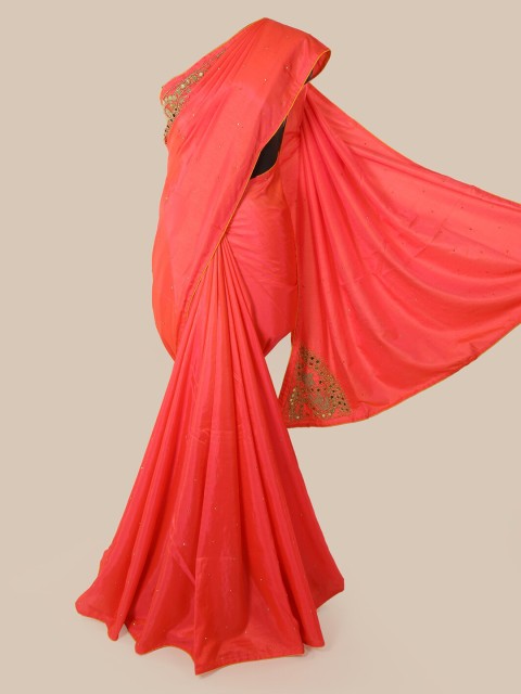 

Pothys Pink Embroidered Art Silk Saree