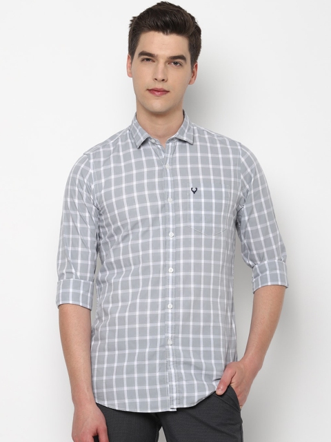 

Allen Solly Sport Men Grey & White Regular Fit Checked Casual Shirt