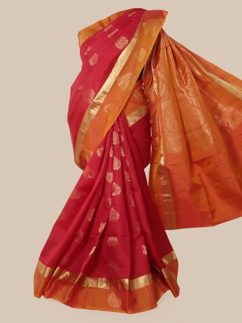 

Pothys Red & Orange Pure Silk Woven Design Kanjeevaram Saree