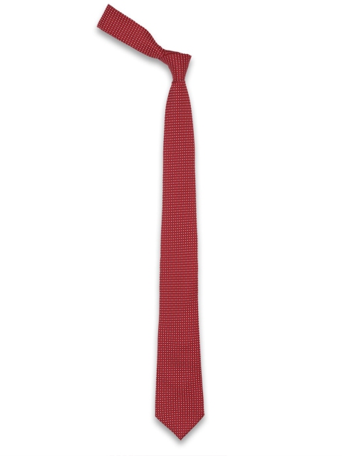 

Louis Philippe Red & White Woven Design Broad Tie