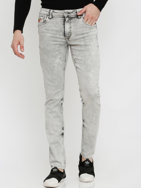 

Rex Straut Jeans Men Grey Slim Fit Heavy Fade Stretchable Jeans