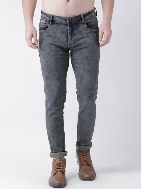 

Rex Straut Jeans Men Grey Slim Fit Heavy Fade Jeans