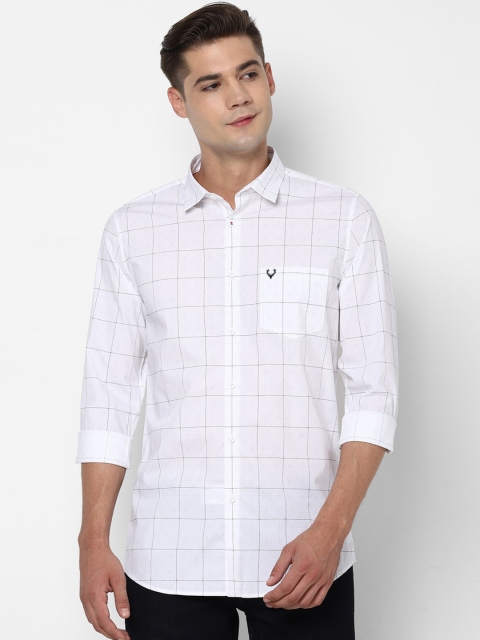 

Allen Solly Men White & Black Slim Fit Checked & Geometric Print Cotton Casual Shirt