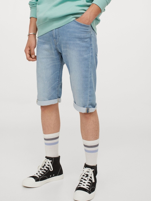

H&M Men Blue Solid Hybrid Relaxed Jogger Shorts