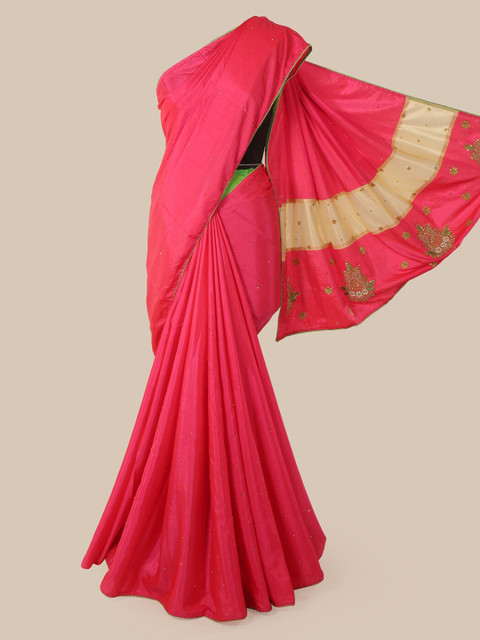 

Pothys Pink Embellished Art Silk Saree
