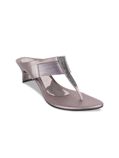 

WALKWAY by Metro Women Gunmetal-Toned Embellished Slim Heels, Metallic