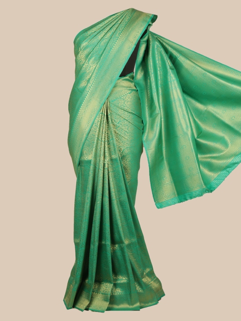 

Pothys Green & Gold-Toned Art Silk Woven Design Saree