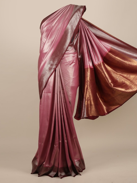 

Pothys Pink Solid Jute Silk Saree