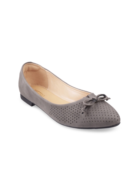 

Metro Women Grey Ballerinas with Bows Flats
