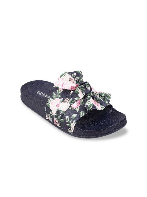 

WALKWAY Women Blue & Green Printed Open Toe Flats