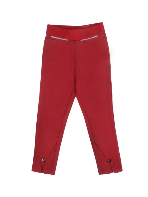 

Tiny Girl Girls Red Solid Skinny-Fit Treggings