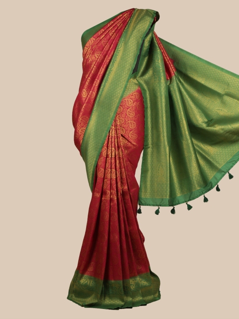 

Pothys Magenta & Green Art Silk Woven Design Saree