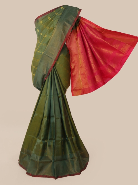 

Pothys Green Pure Silk Woven Design Kanjeevaram Saree