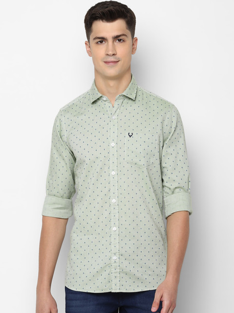 

Solly Jeans Co. Men Green & Blue Regular Fit Printed Casual Shirt