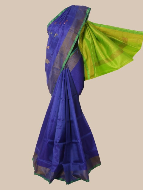 

Pothys Blue Pure Silk Woven Design Kanjeevaram Saree