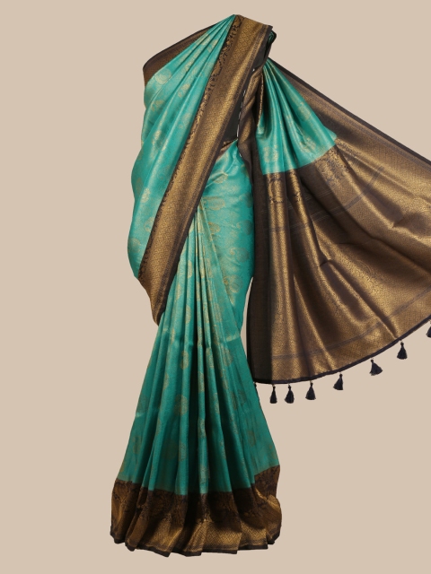 

Pothys Teal Blue & Black Art Silk Woven Design Saree