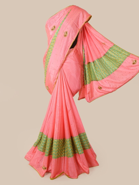 

Pothys Pink Embellished Art Silk Saree