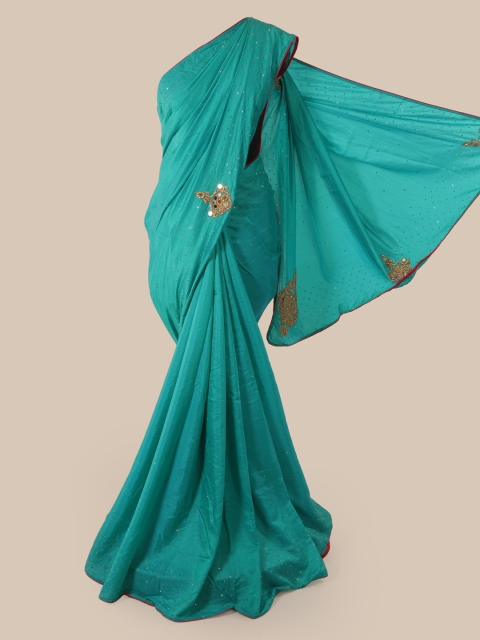 

Pothys Green Embroidered Art Silk Saree