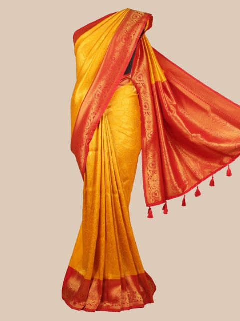 

Pothys Mustard Solid Saree
