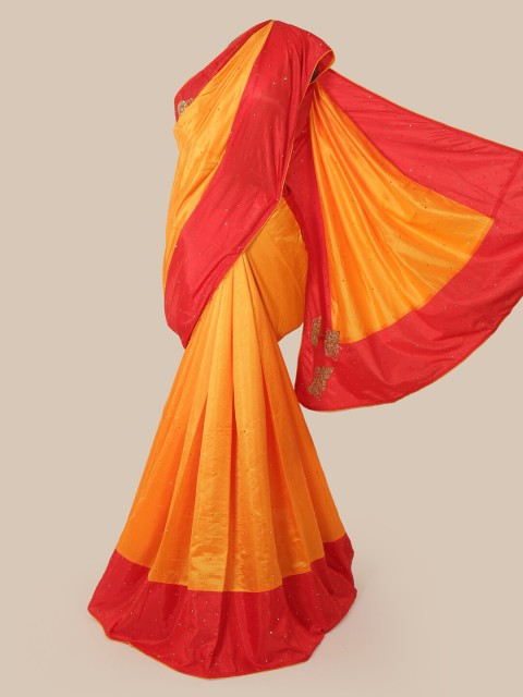 

Pothys Yellow & Red Art Silk Embellished Saree