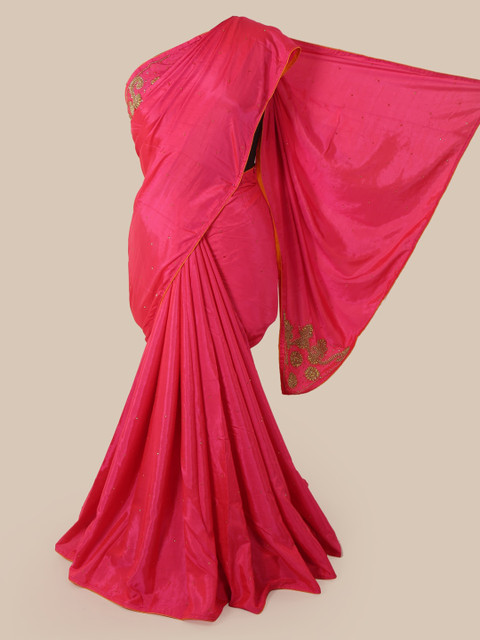 

Pothys Pink Embellished Art Silk Saree