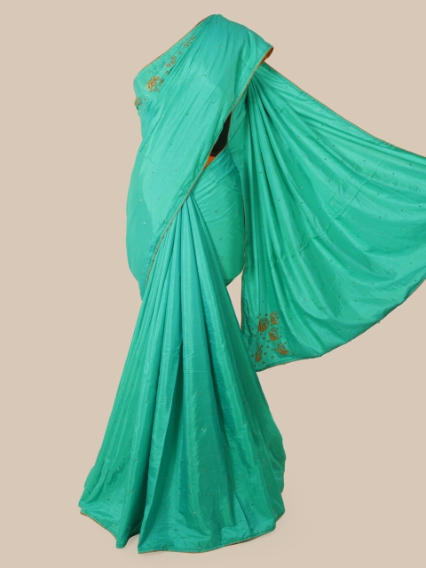 

Pothys Sea Green Embellished Art Silk Saree