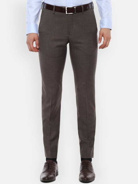 

Van Heusen Men Brown Solid Formal Trousers