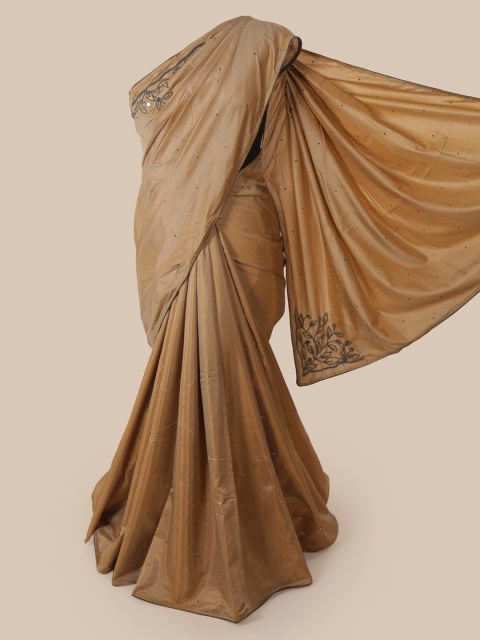 

Pothys Khaki Embellished Art Silk Saree
