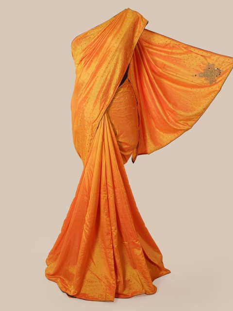 

Pothys Mustard Embellished Art Silk Saree