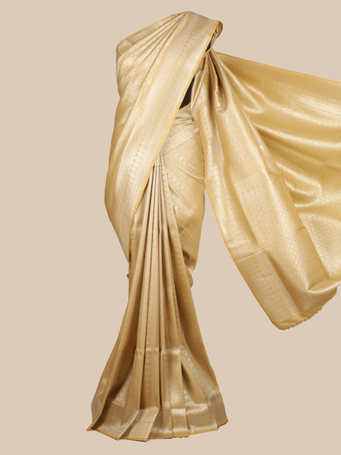 

Pothys Gold-Toned Checked Saree