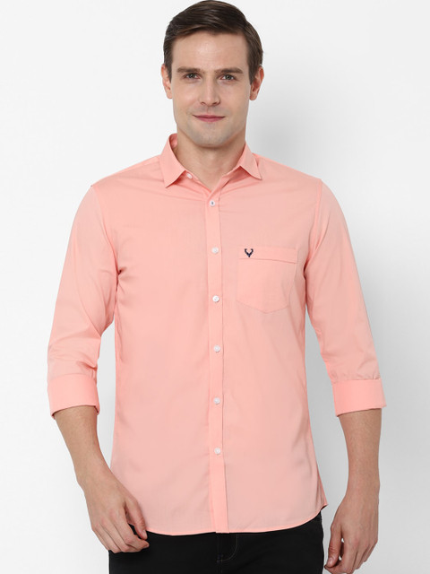 

Allen Solly Men Pink Slim Fit Solid Casual Shirt