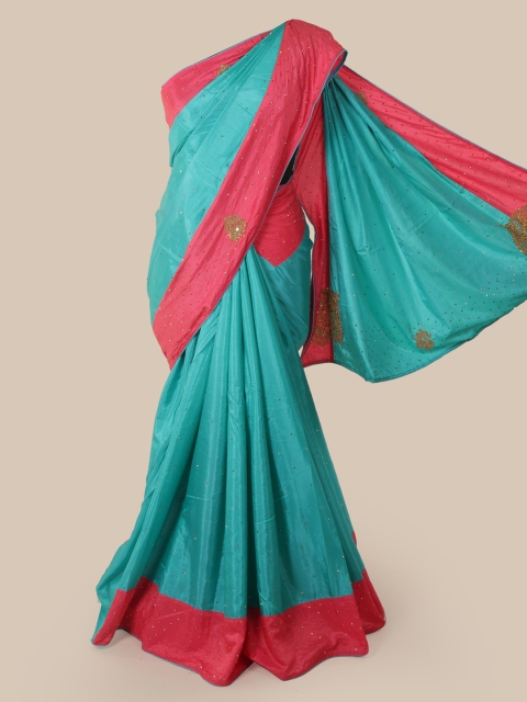 

Pothys Blue Solid Art Silk Saree