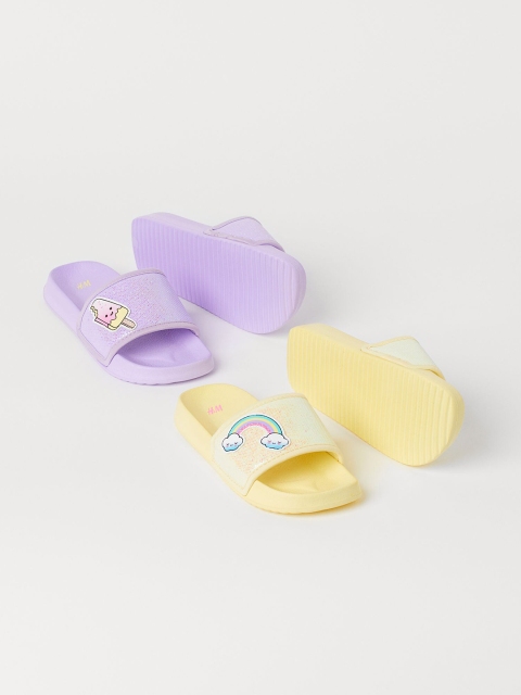 

H&M Girls Pack of 2 Purple & Yellow Glittery Pool Shoes